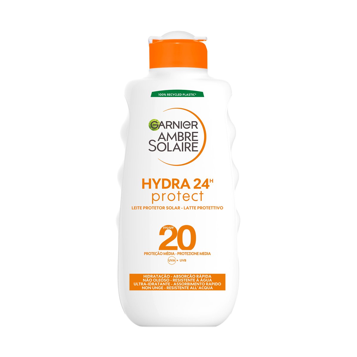 Garnier Ambre Solaire Latte Protettivo Hydra 24H Protect, Viso e Corpo SPF20 200ml