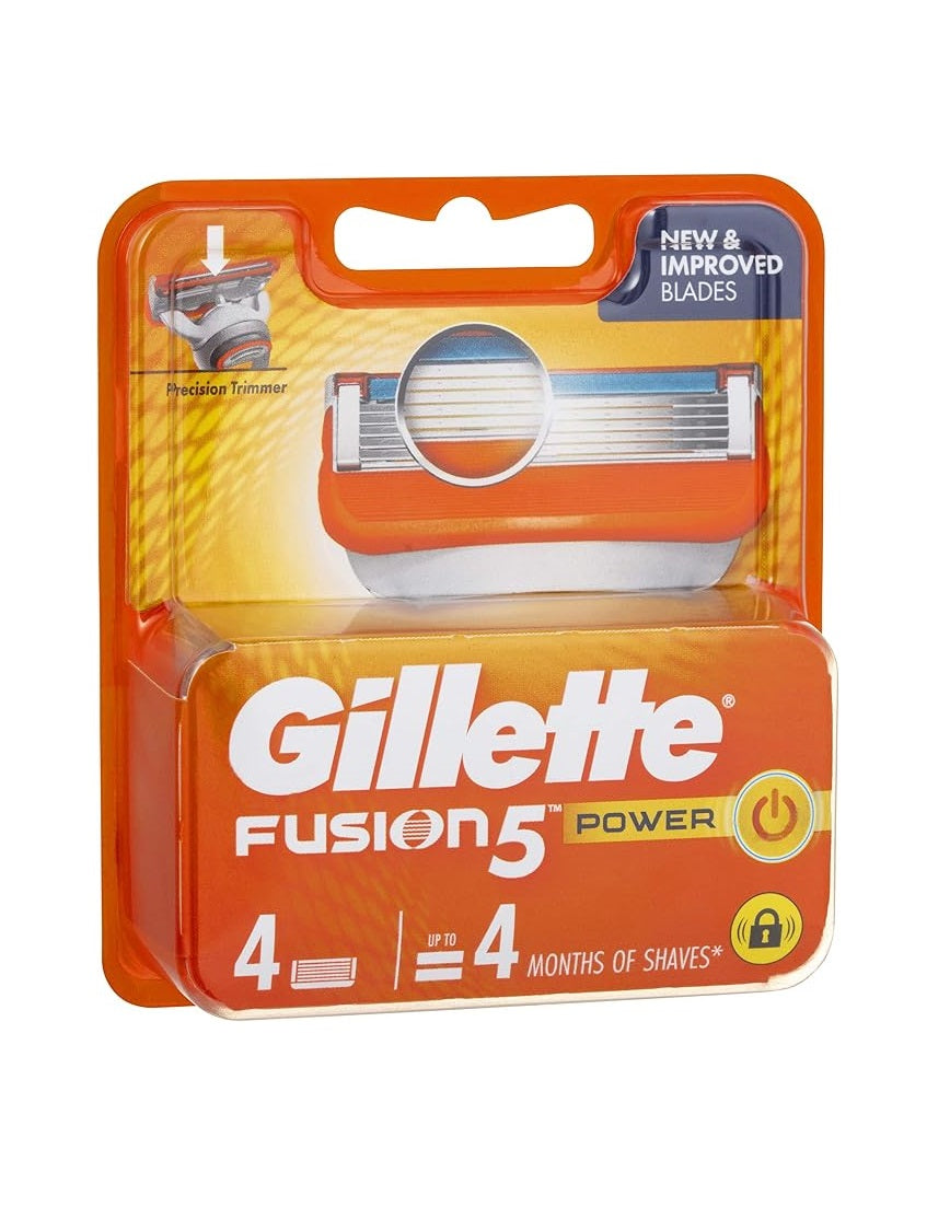 Gillette – Fusion Power 5 lame con 4 testine di ricambio