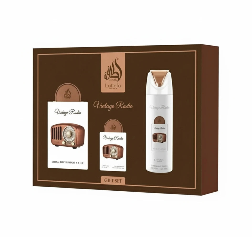 Lattafa Pride Vintage Radio Gift Set EDP