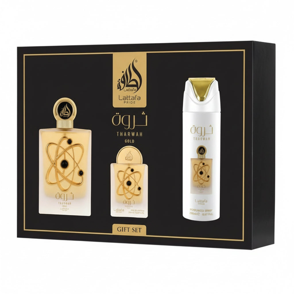 LATTAFA THARWAH GOLD GIFT SET EDP