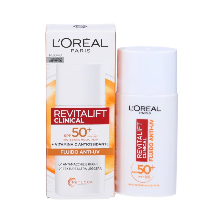 L'Oreal Revitalift Fluido Anti-UV SPF50+ Protezione molto alta 50ml