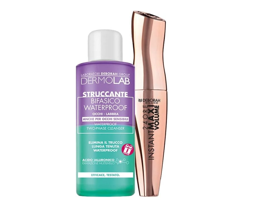 Set Deborah Milano - Include Mascara 24 Ore Instant Maxi Volume + Dermolab Struccante 50ml