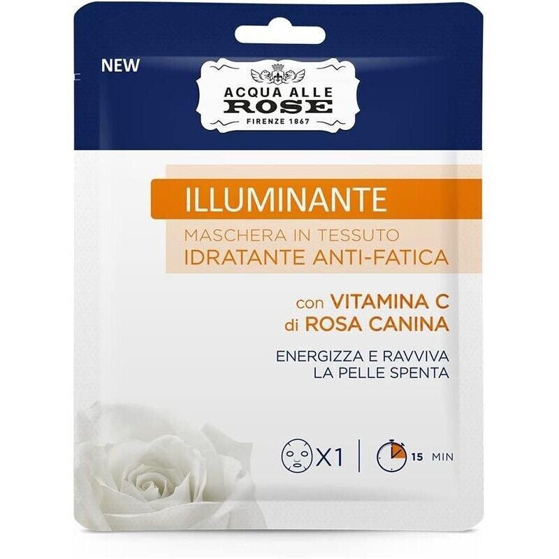 Roberts acqua alle rose illuminate maschera viso in tessuto idratante anti-fatica Pz.1