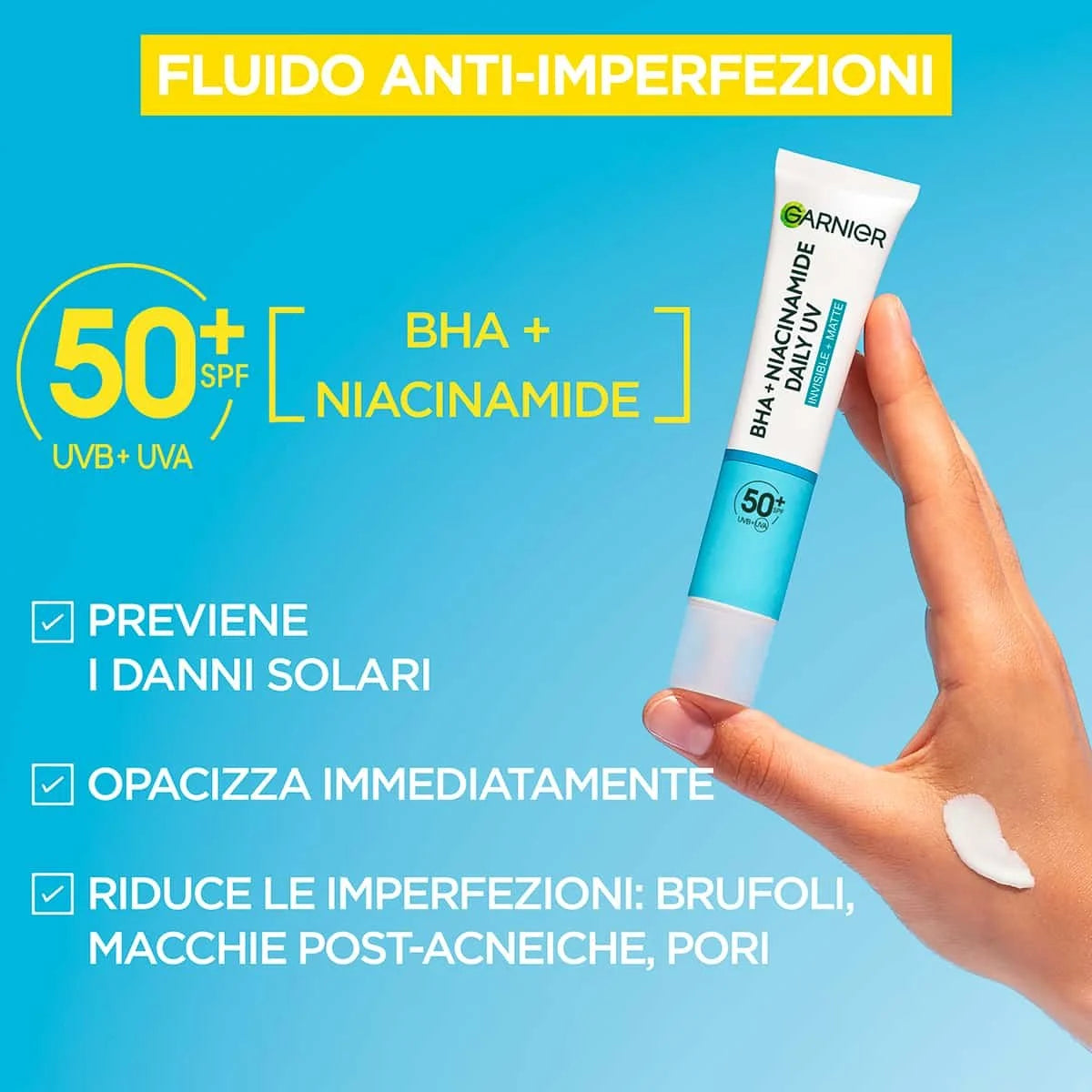 Garnier Pure Active Anti-UV Fluido Quotidiano Anti-Imperfezioni, SPF 50+ 40ml