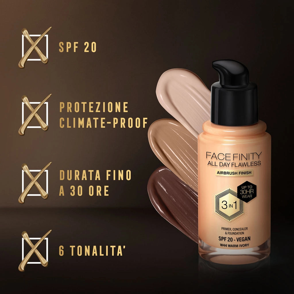FONDOTINTA FACEFINITY ALL DAY FLAWLESS 3 IN 1 VEGAN