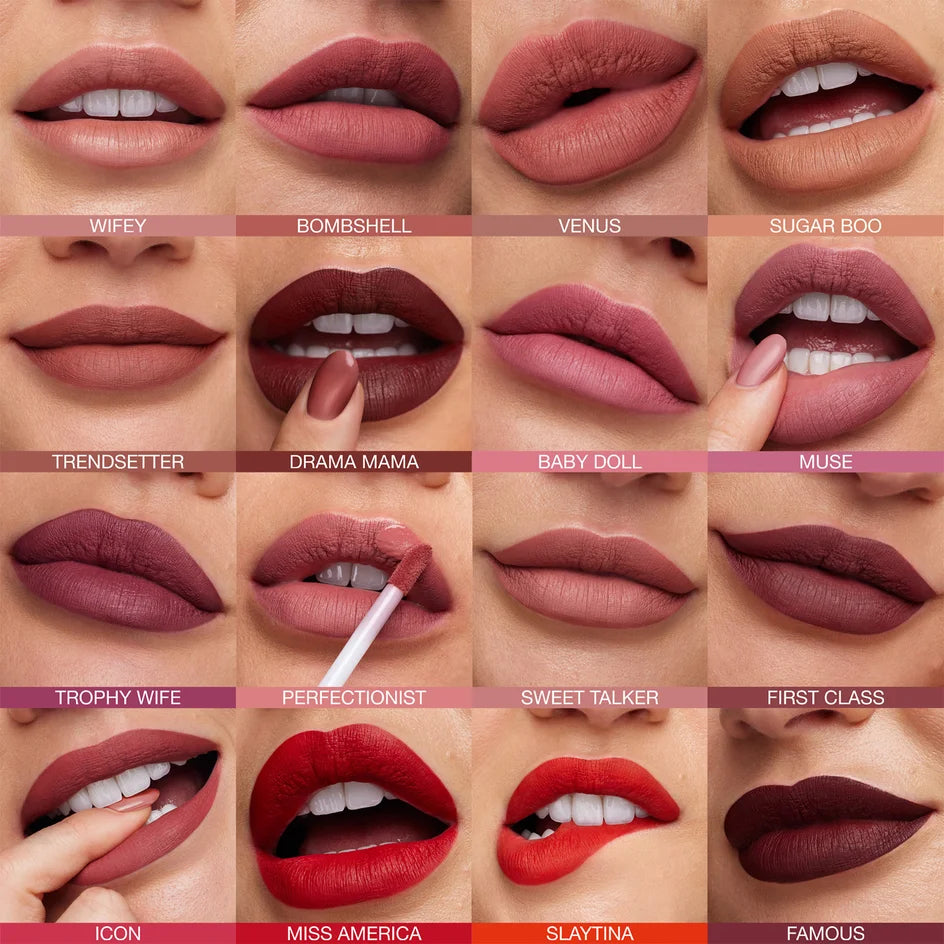 HUDA BEAUTY Rossetto liquido opaco ultra-comfort anti-trasferimento Huda Beauty - Perfezionista