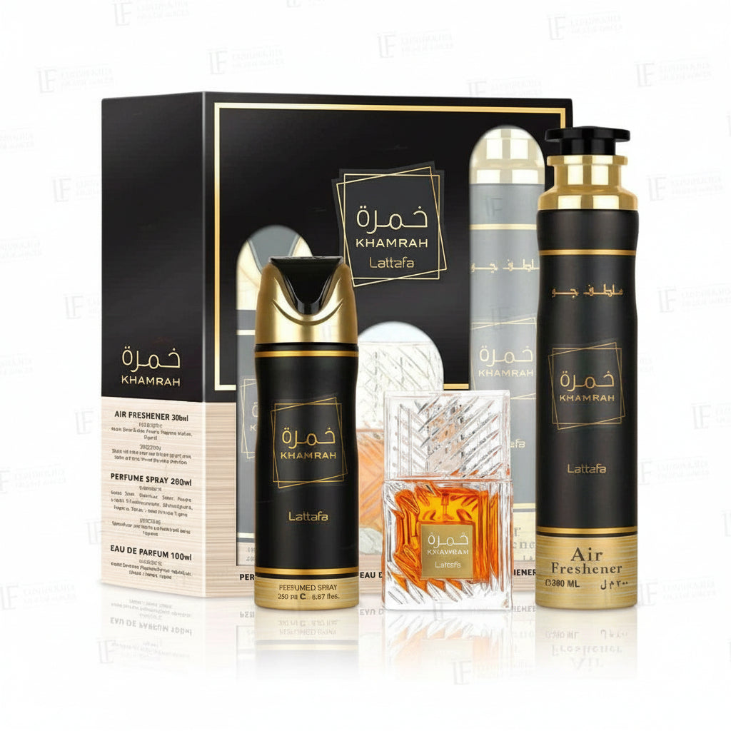Lattafa khamrah box edp 100 ml + deo + air freshener