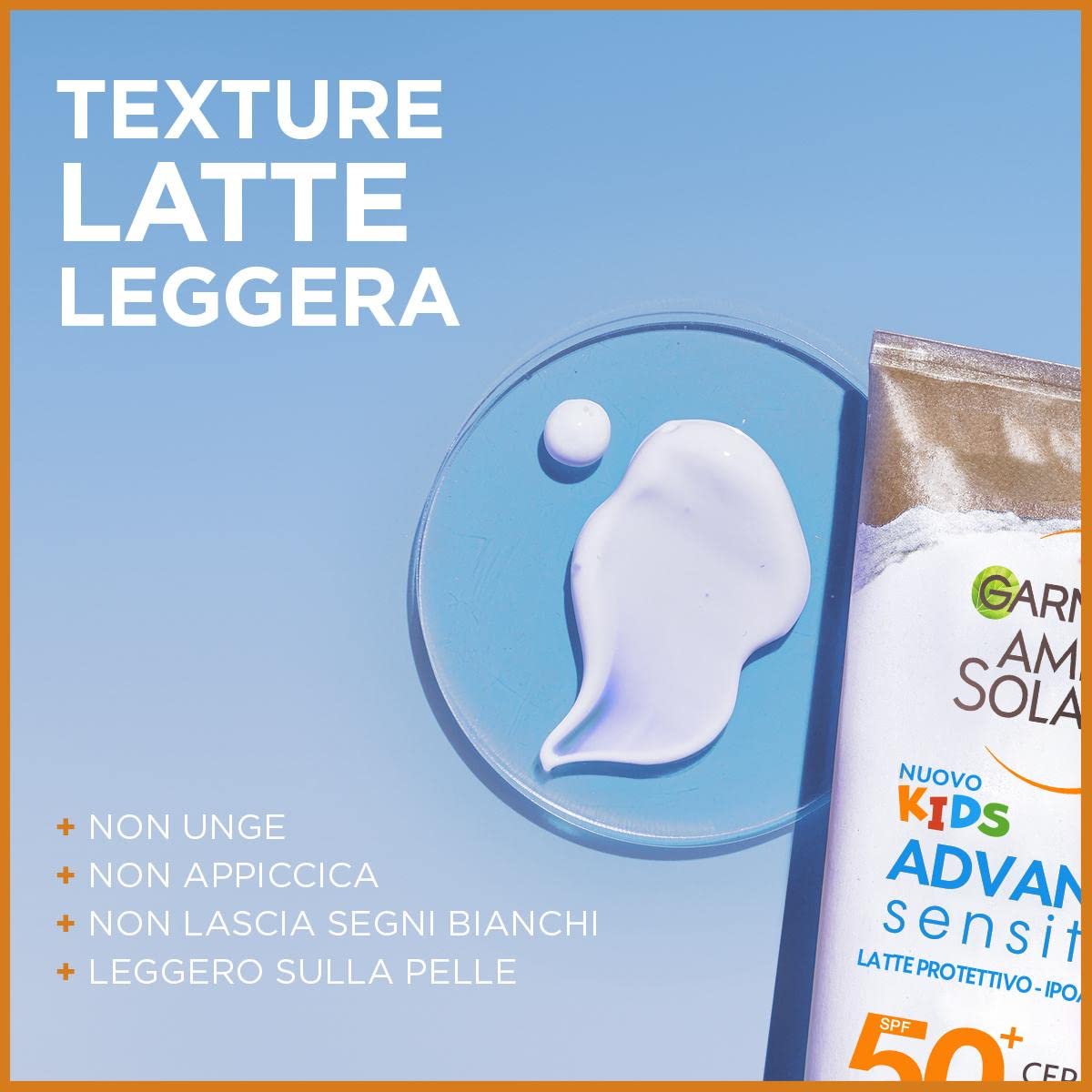 Garnier AMBRE SOLAIRE ADVANCED SENSITIVE KIDS LATTE PROTETTIVO ULTRA-LEGGERO SPF50+ ml 175