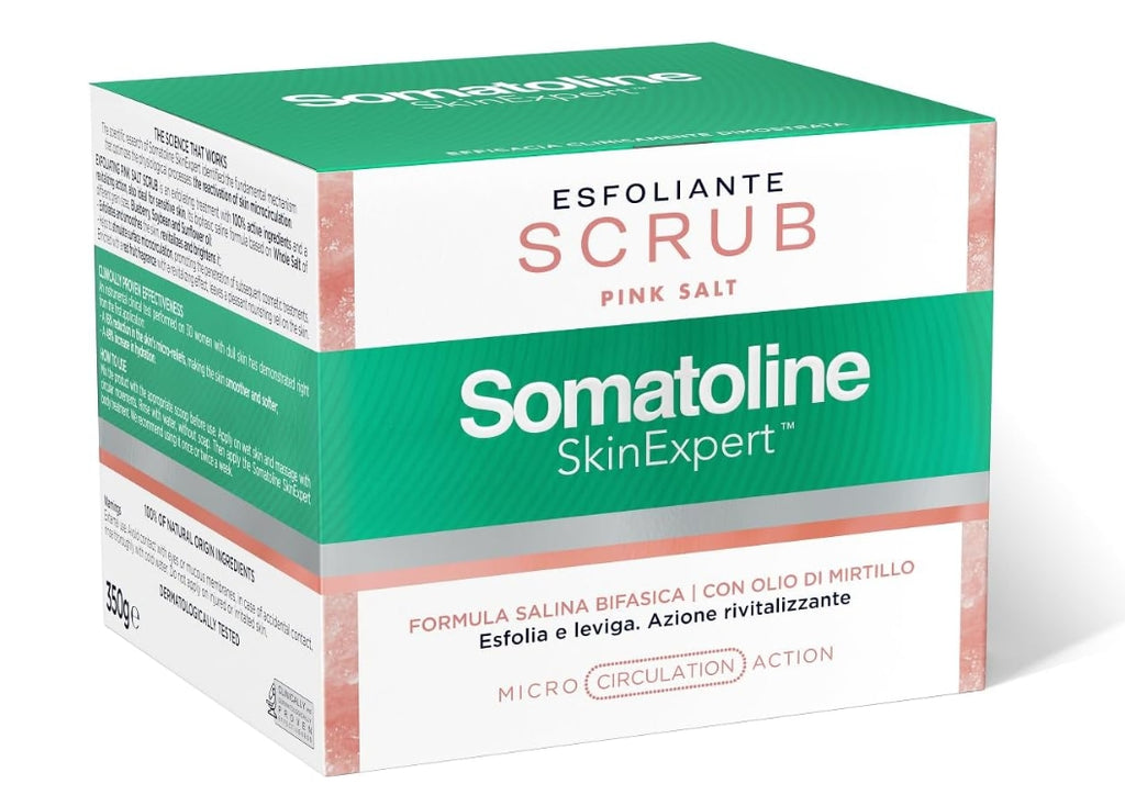 Somatoline SkinExpert, Scrub Pink Salt, Trattamento Corpo Esfoliante Rivitalizzante, con Sale Integrale 350gr