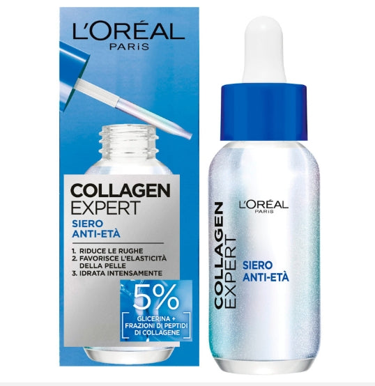 L'Oréal Paris Collagen Expert Siero Anti-Età 5% Glicerina + Peptidi di collagene, 30 ml