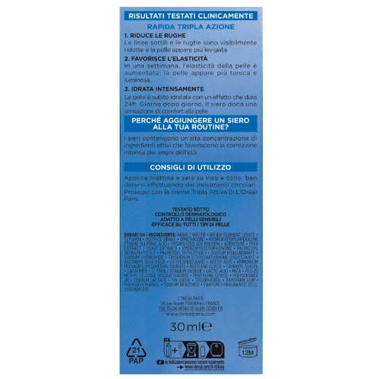 L'Oréal Paris Collagen Expert Siero Anti-Età 5% Glicerina + Peptidi di collagene, 30 ml