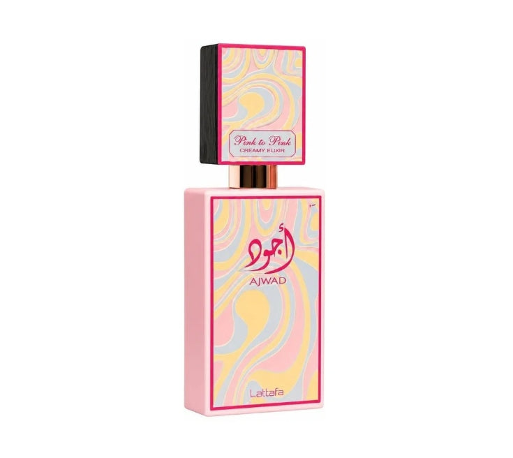 Lattafa Ajwad Pink to Pink Creamy Elixir EDP 60ml - Profumo Femminile Fruttato Gourmand con Note di Pera e Cioccolato Bianco