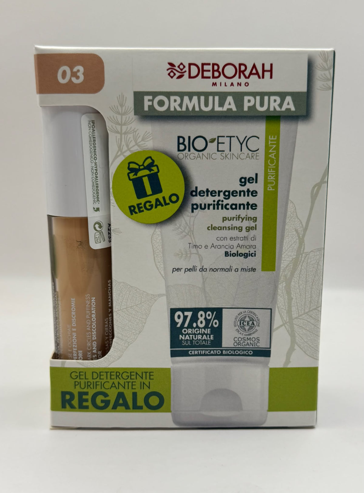 Deborah Milano FORMULA PURA CORRETTORE FLUIDO+ GEL DETERGENTE PURIFICANTE